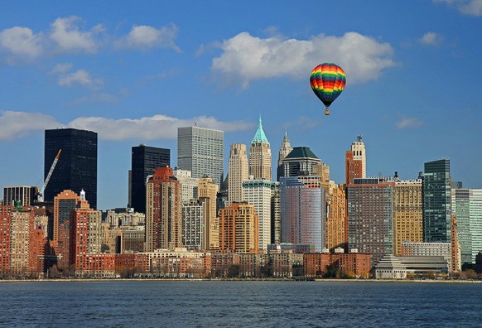 The Lower Manhattan Skyline viewed from Liberty Park New Jersey