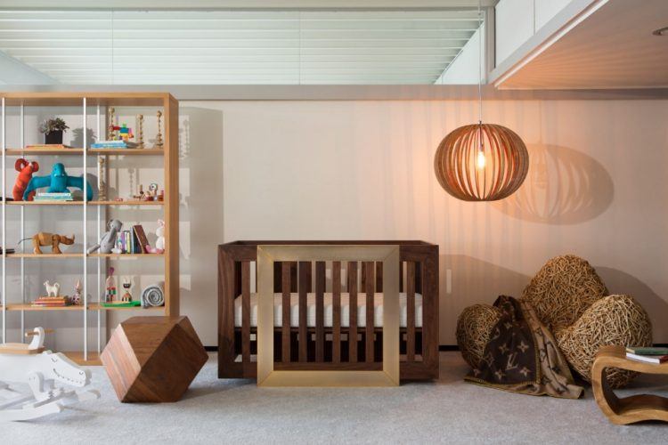 nursery with cool modern crib