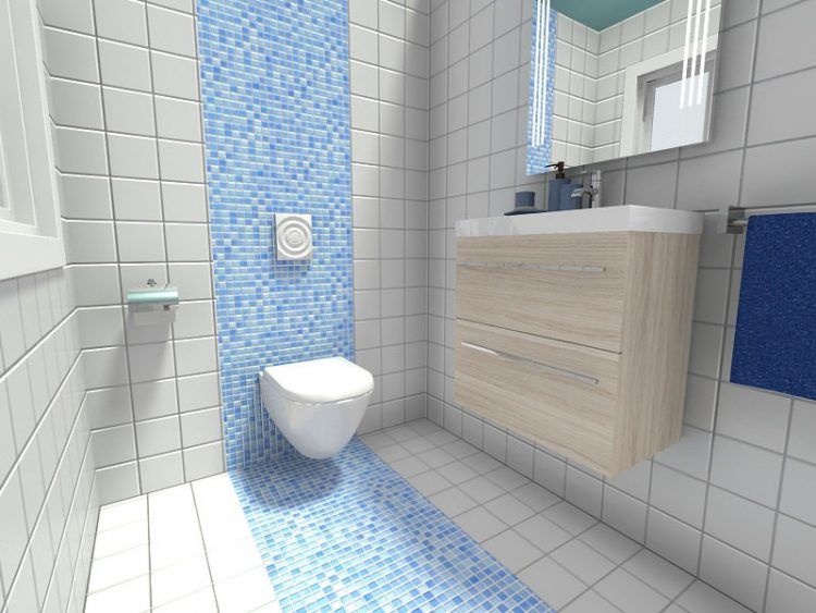 powder blue accent tile