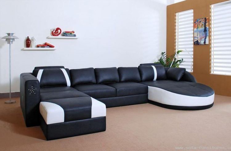 black and white sectional sofa