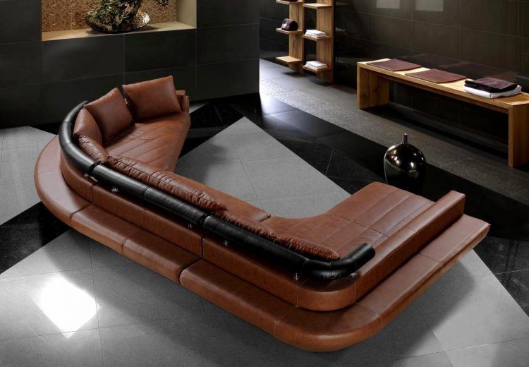 unique brown leather sectional sofa