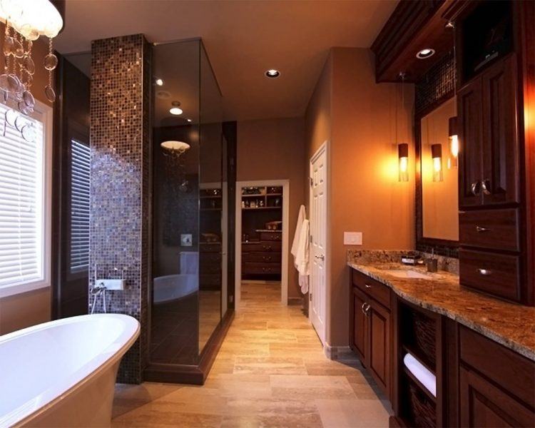 small bathroom with black accent tile