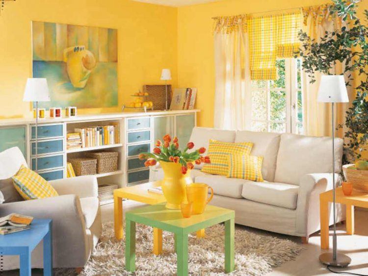 small living room with colorful layout