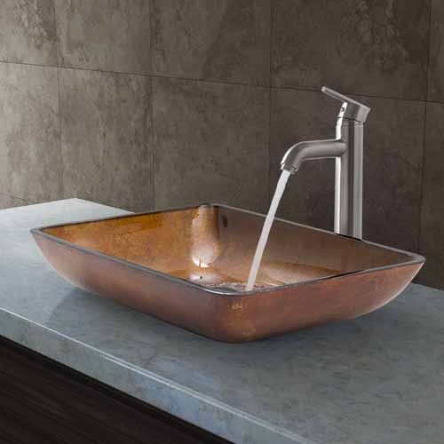 rectangular glass sink design