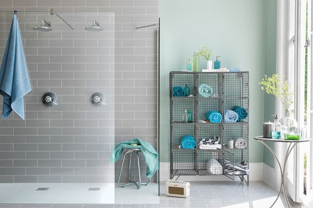 blue and gray bathroom design