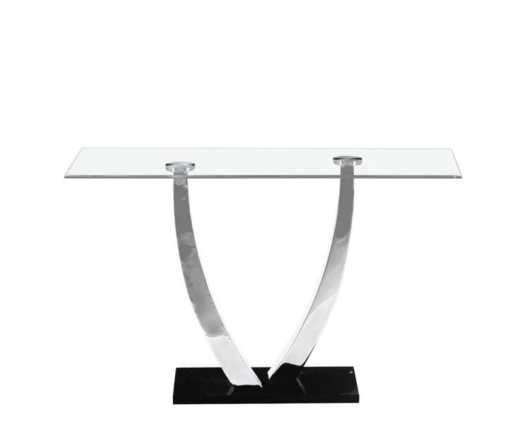 glass and stainless steel table