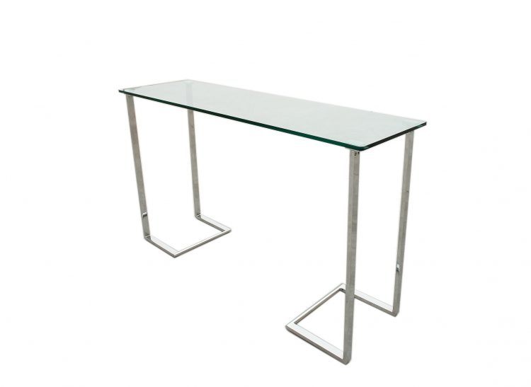 space saving glass console table