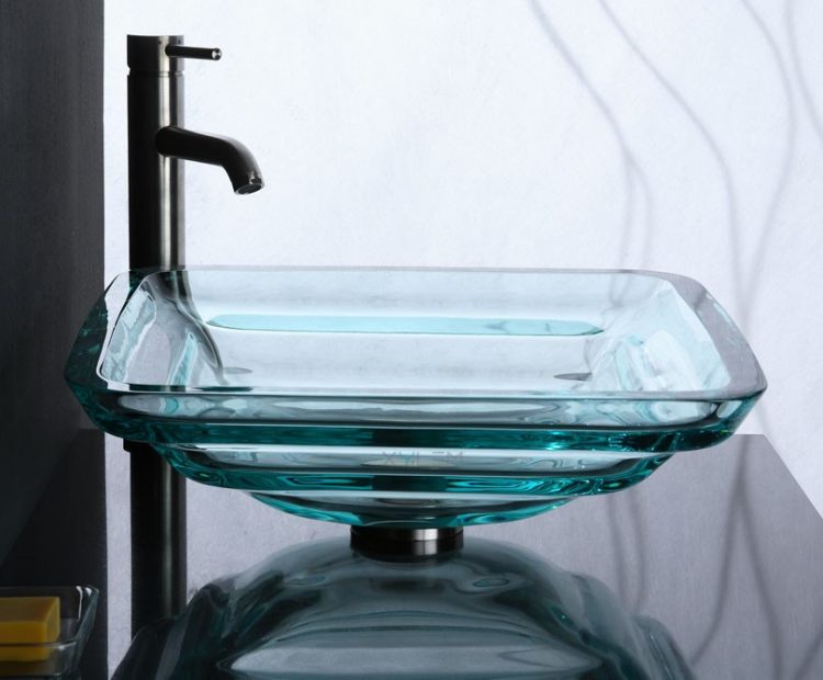 glamorous glass bathroom sink