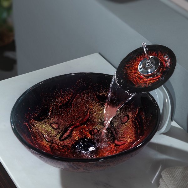 lava style glass sink