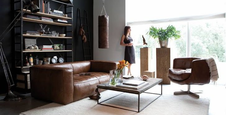 living room with punching bag