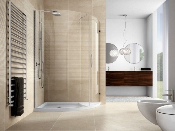 modern walk in glass enclosed shower