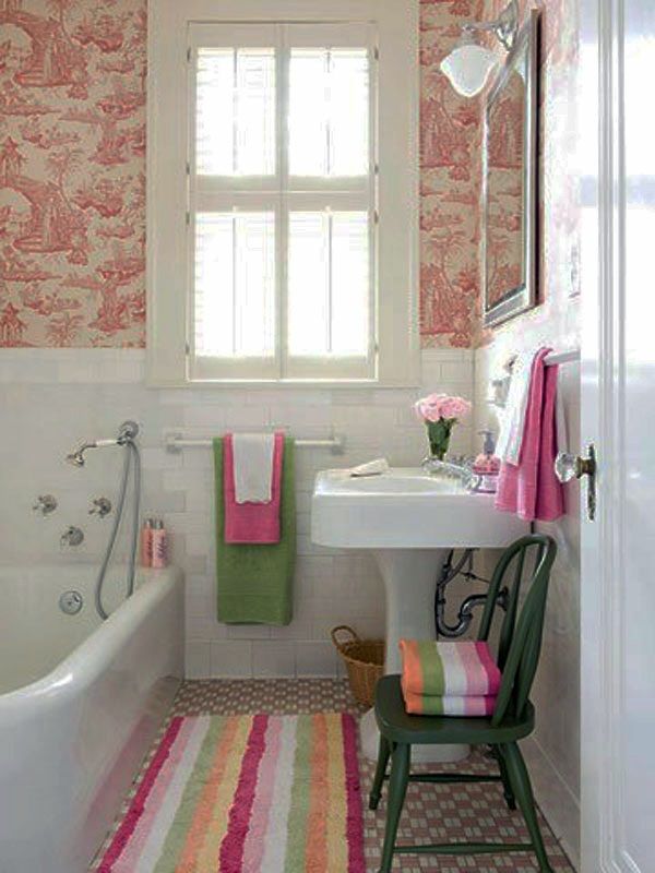 colorful small bathroom