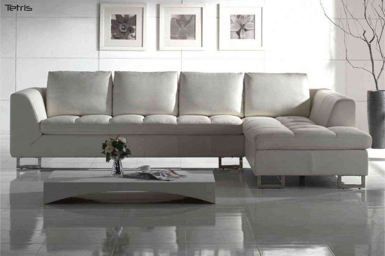 stylish white leather sofa