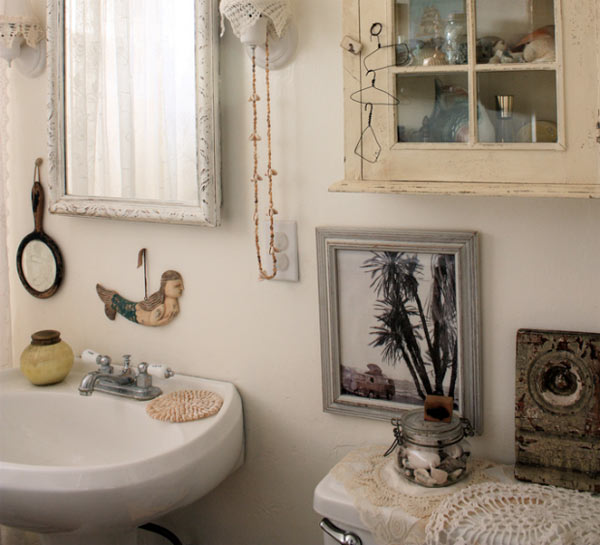 bathroom with lots of unique accessories 