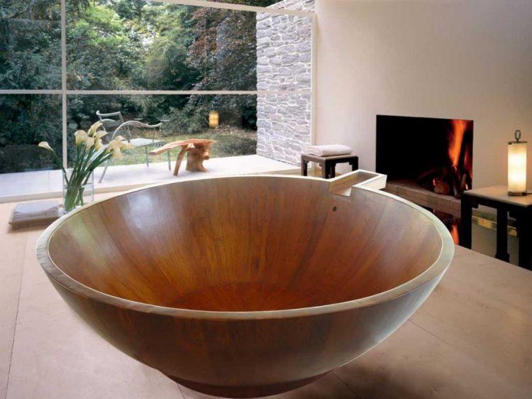 decorative wooden bath tub