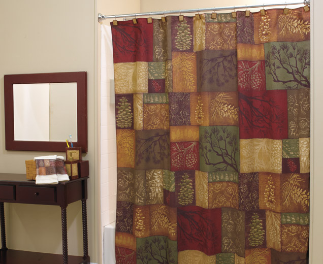 fall themed bathroom shower curtain