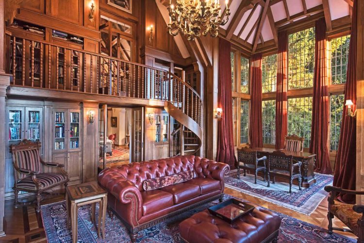 living room with wooden ceilings