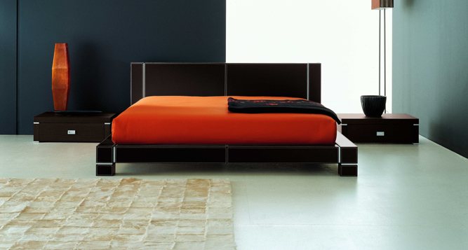 contemporary black bed design