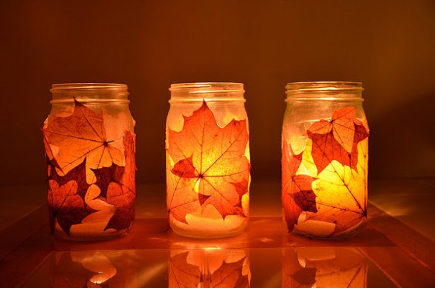 DIY fall themed bathroom candles