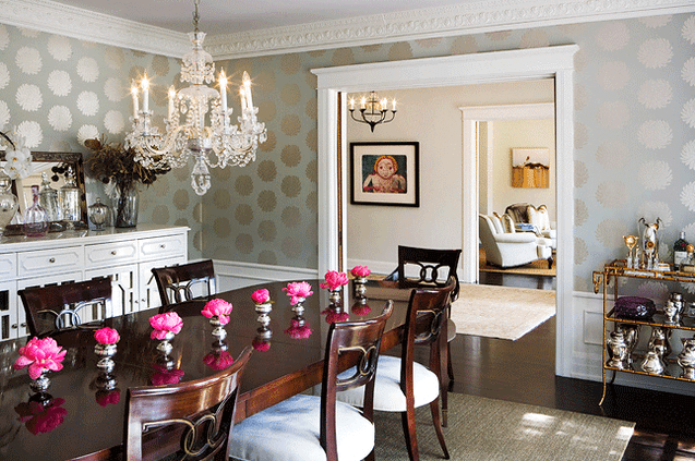 ornate crown molding for traditional dining room