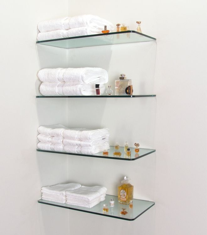 glass shelves for bathroom