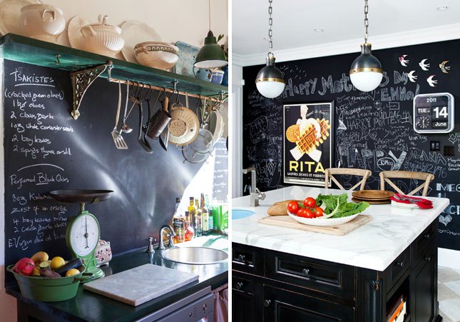 kitchen with chalk boards