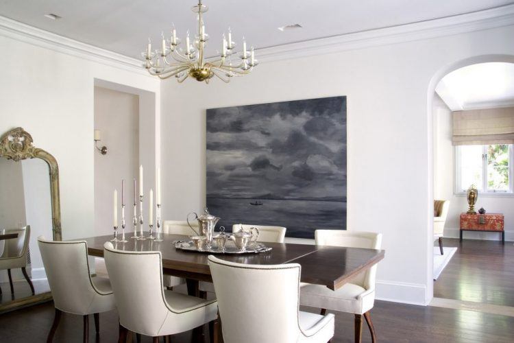 modern dining room with artistic chairs