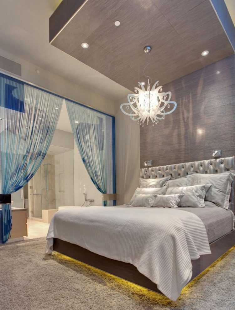 10 Beautiful Bedrooms With Crystal Chandeliers Housely   Avant Garde Bedroom With Chandelier 750x990 