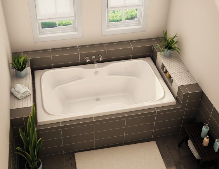 black and white drop in bath tub 