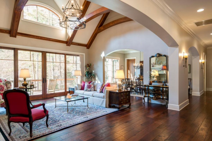 beautiful living space with vaulted ceilings