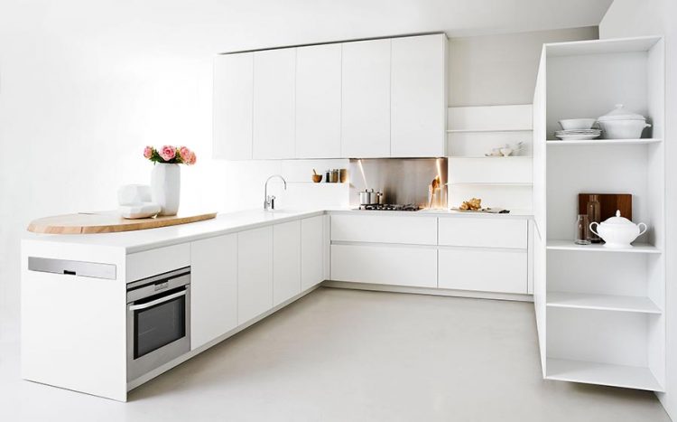 beautiful white minimalist kitchen