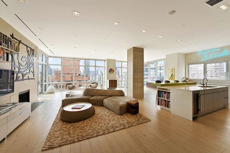 beautiful open floor plan in luxury apartment