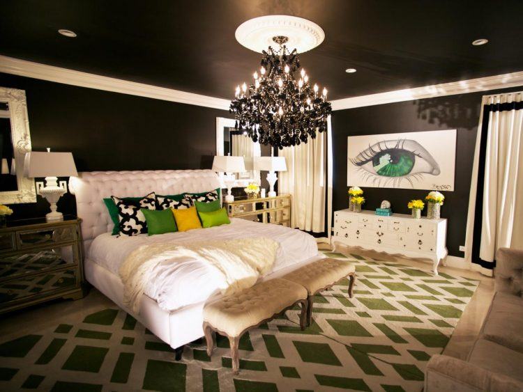 black-bedroom-with-green-carpet