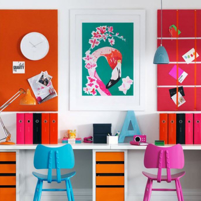 colorful home office design