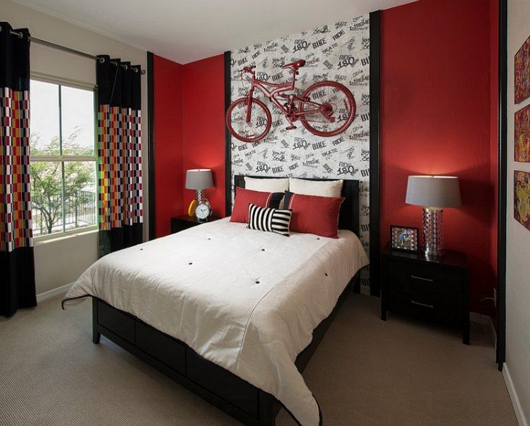 contemporary-red-bedroom