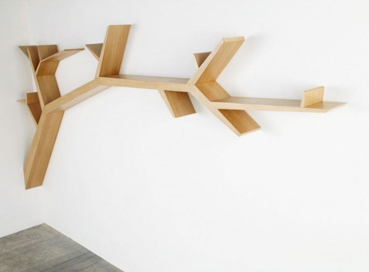 shelving made into the shape of a tree