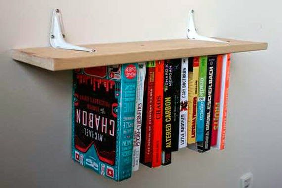 creative upside down book shelf