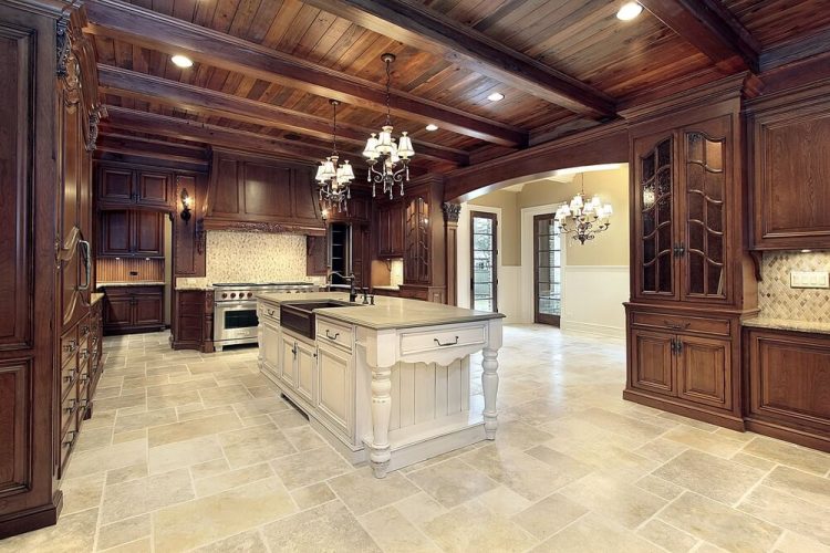 custom-wood-kitchen-with-white-island