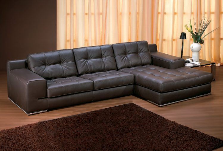 deep brown leather couch