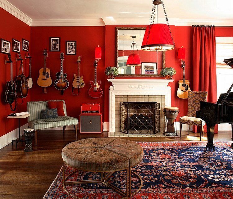 eclectic-red-living-room