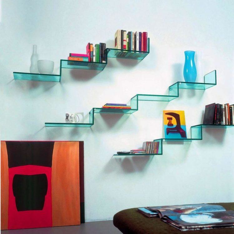 stylish glass shelves