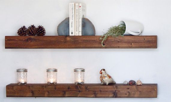 wooden floating shelf