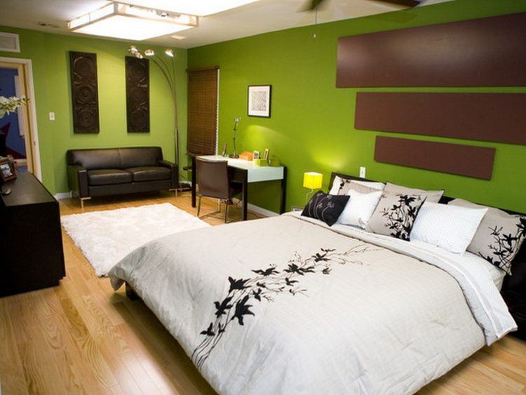 green-bedroom-black-couch