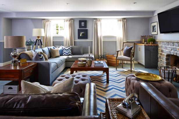 beautiful basement living room area 