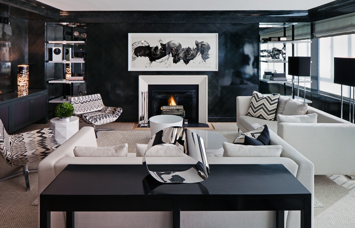 modern black white living room ideas