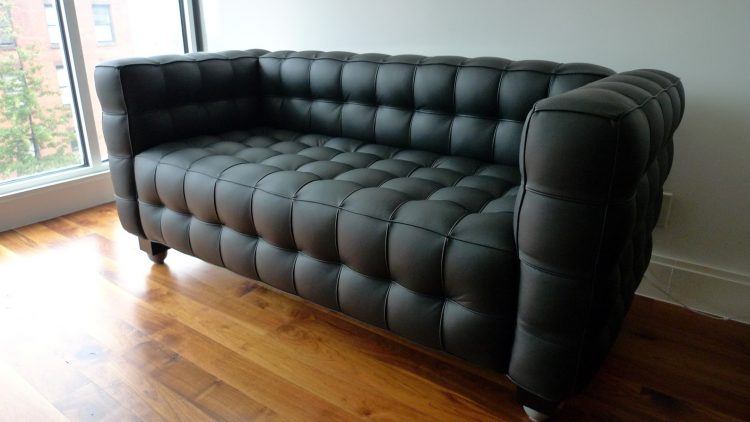 black bubble leather sofa 