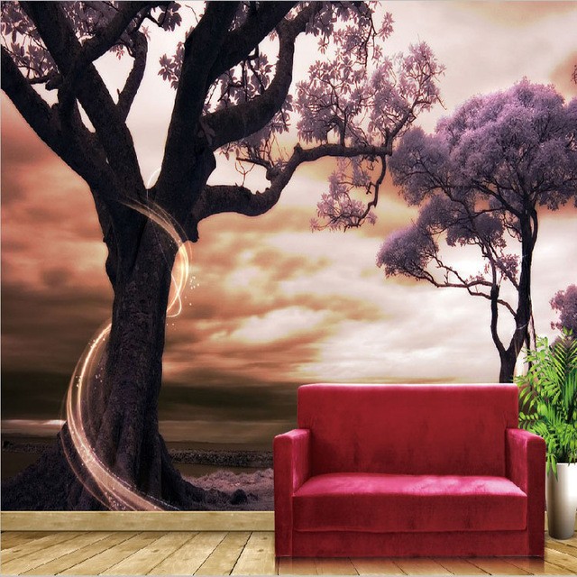 magical-fall-leaf-3d-mural-wallpaper