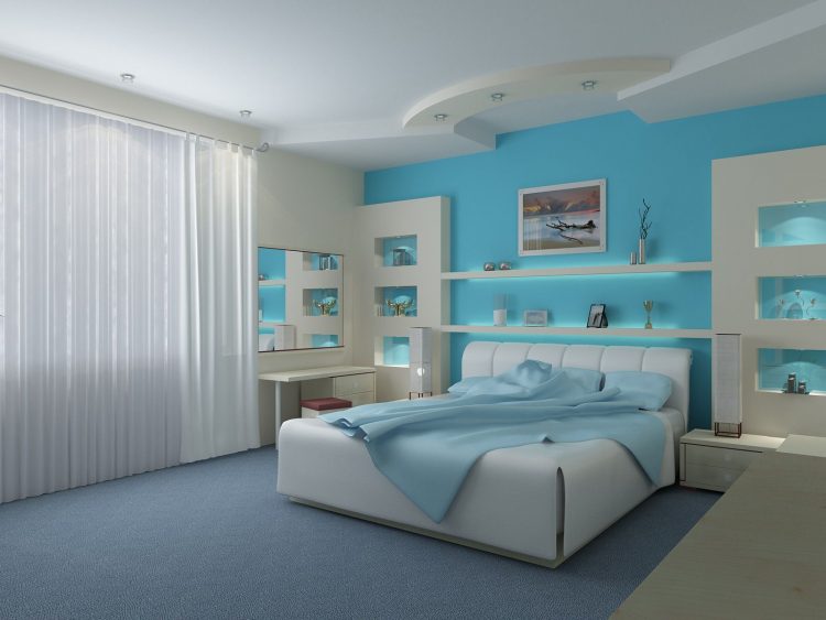 Modern Blue Bedroom