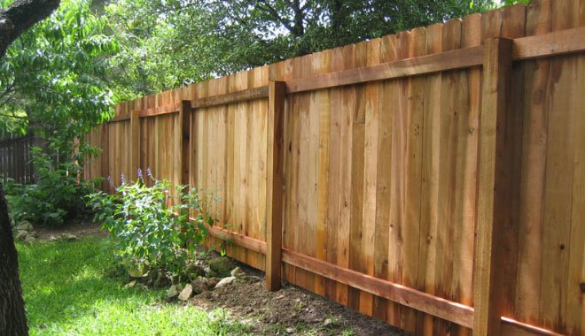 Cedar privacy fence