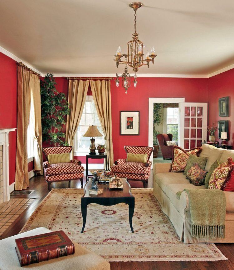 red-living-room-with-beautiful-accents